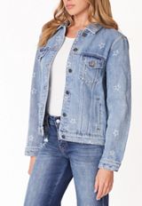 KanCan&trade; Star Denim Trucker Jacket, C2806, small