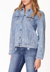 KanCan&trade; Star Denim Trucker Jacket, C2806, small
