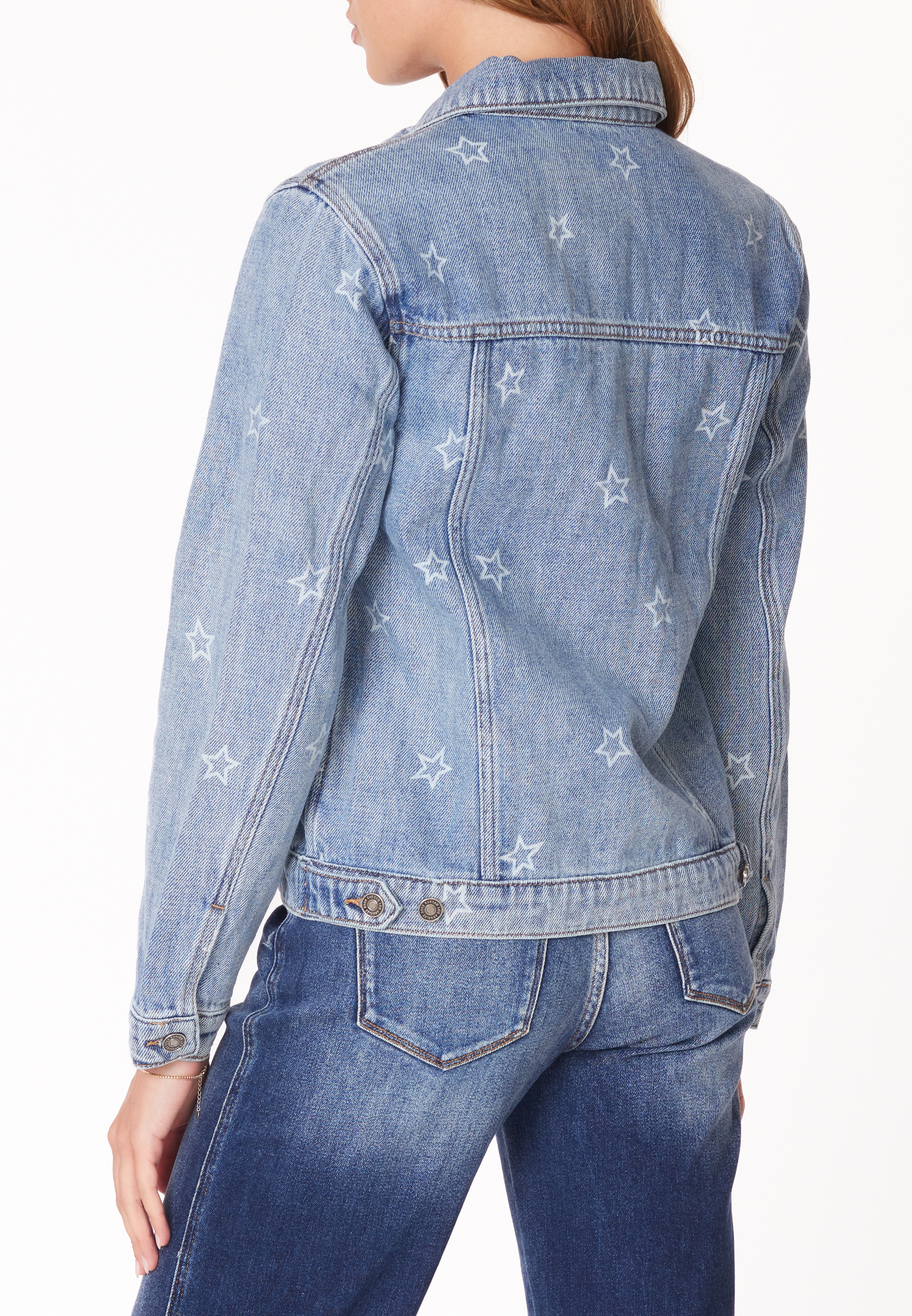 KanCan&trade; Star Denim Trucker Jacket, C2806, large