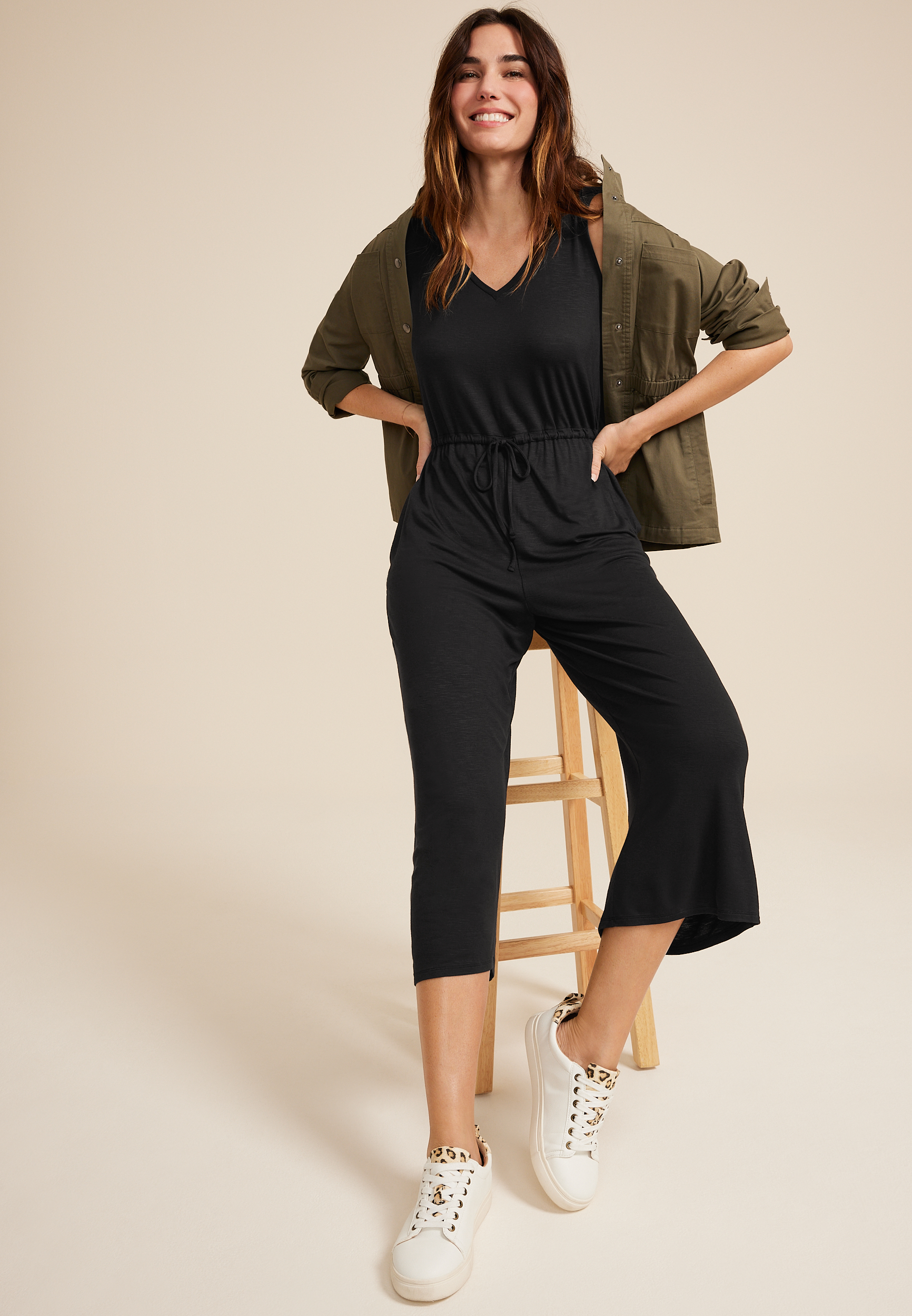 24/7 Tie Front Jumpsuit, C106, large