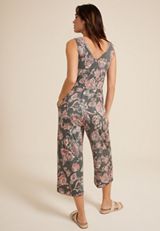 24/7 Paisley Tie Front Jumpsuit, C7560, small