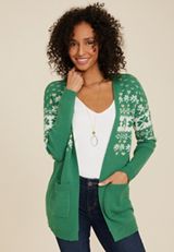 Shamrock Fair Isle Pocket Cardigan, C8268, small