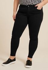 Plus Size m jeans by maurices&trade; Black Mid Rise Jegging, C106, small
