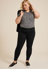 Plus Size m jeans by maurices&trade; Black Mid Rise Jegging, C106, small