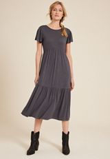 24/7 Flutter Sleeve Midi Dress, C3253, small