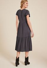24/7 Flutter Sleeve Midi Dress, C3253, small