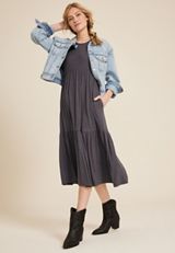 24/7 Flutter Sleeve Midi Dress, C3253, small