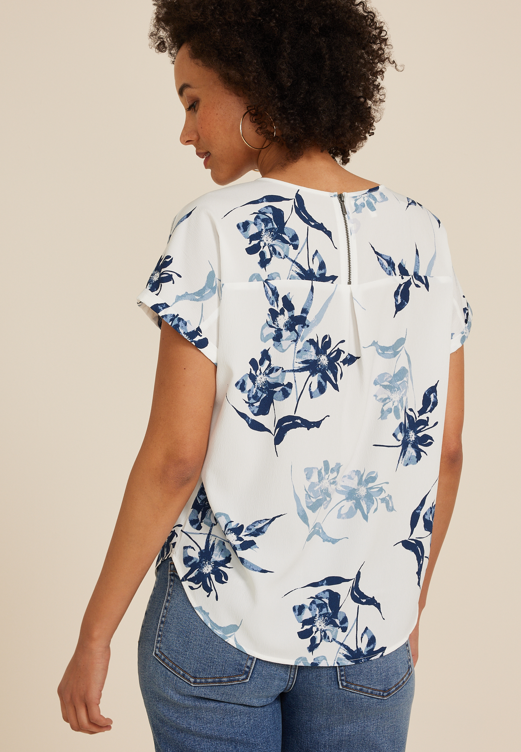 Delton Zipper Back Blouse, C2380, large