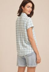 Pucker Plaid Button Down Shirt, C1578, small