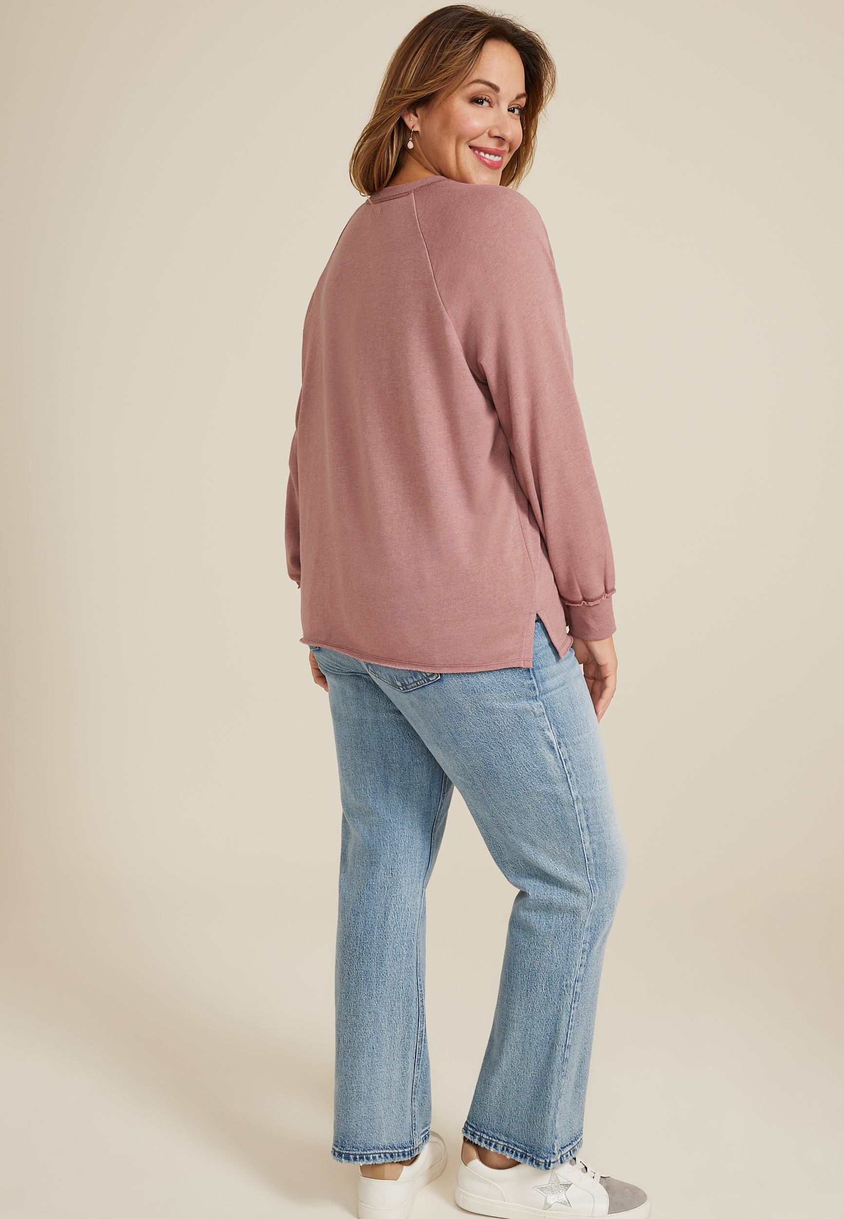 Plus Size Sunflower Relaxed Fit Sweatshirt, C3343, large