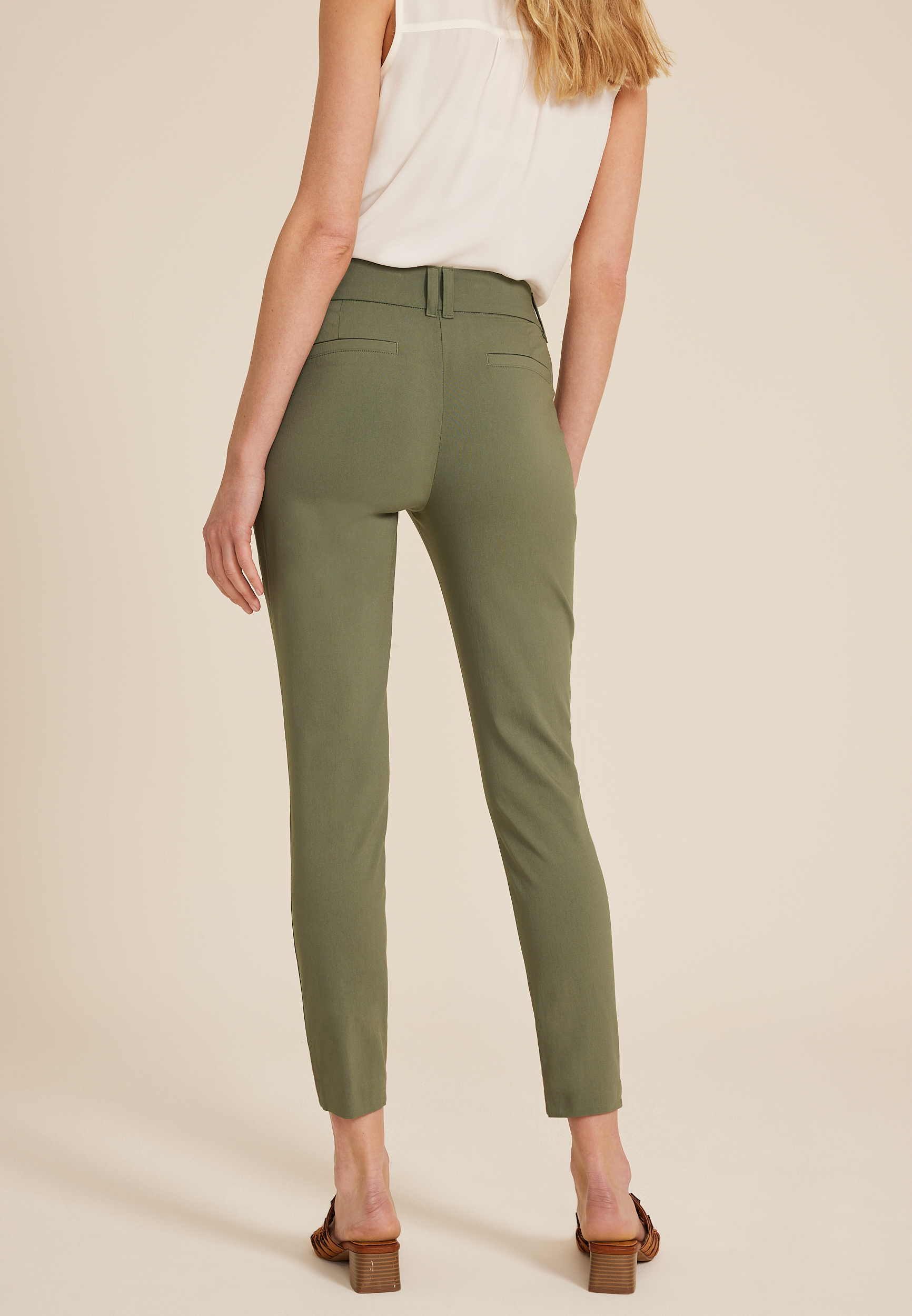 Bengaline Mid Rise Constructed Waist Skinny Pant, C4153, large