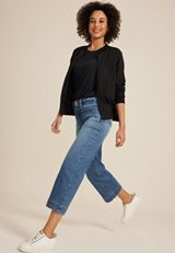 m jeans by maurices&trade; High Rise Patch Pocket Wide Leg Cropped Jean, C3337, small