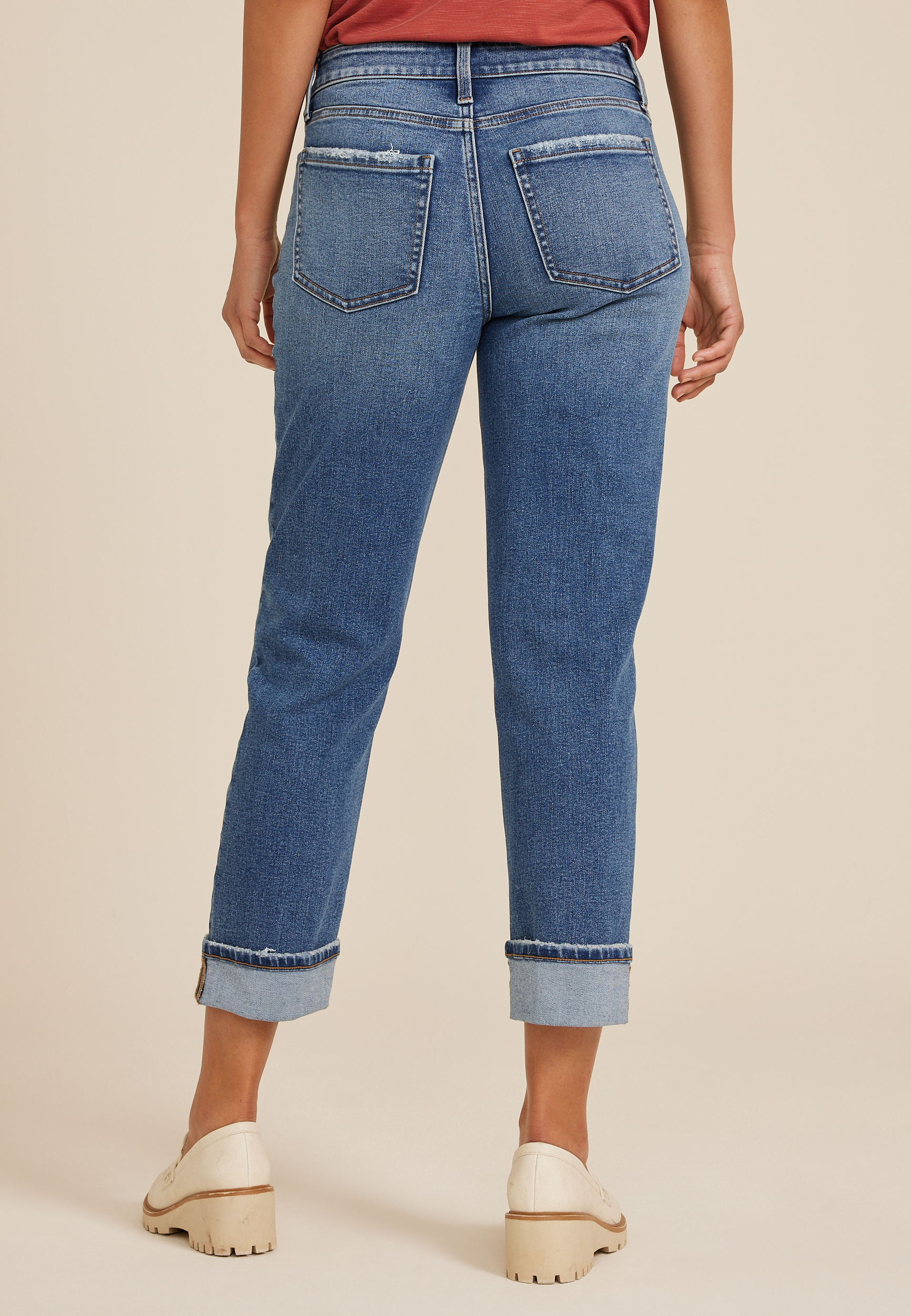 m jeans by maurices&trade; High Rise Boyfriend Straight Cropped Jean, , large