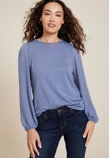Clip Dot Sleeve Top, C9727, small