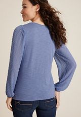 Clip Dot Sleeve Top, C9727, small