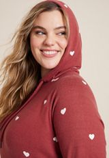 Plus Size Haven Heart Hoodie, RED EARTH COMBO, small
