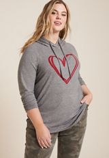 Plus Size Haven Heart Hoodie, C151, small