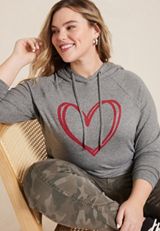 Plus Size Haven Heart Hoodie, C151, small
