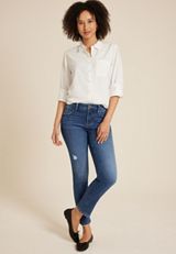 m jeans by maurices&trade; Dark Mid Rise Slim Straight Ankle Jean, DARK SANDBLAST, small