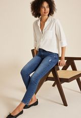 m jeans by maurices&trade; Dark Mid Rise Slim Straight Ankle Jean, DARK SANDBLAST, small