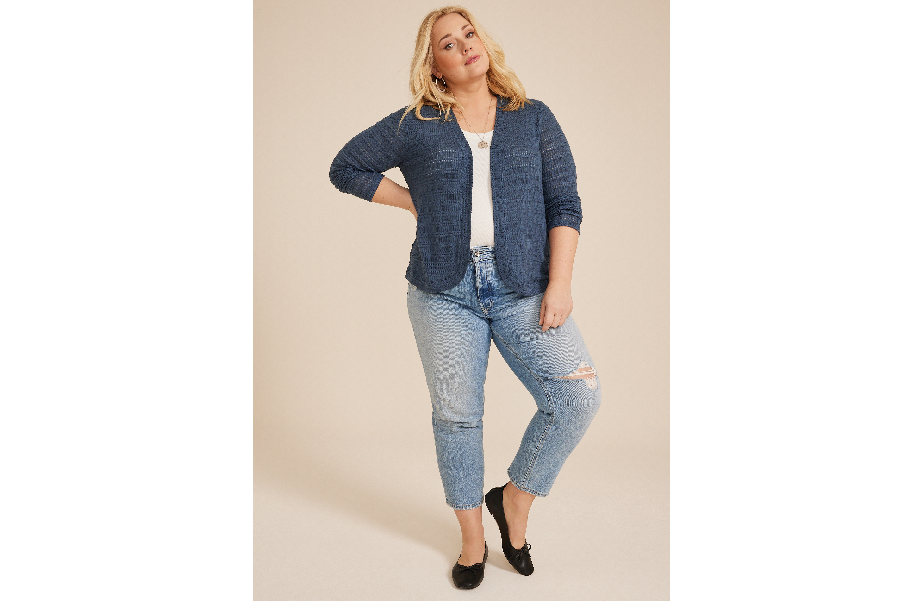 Plus Textured Cardigan