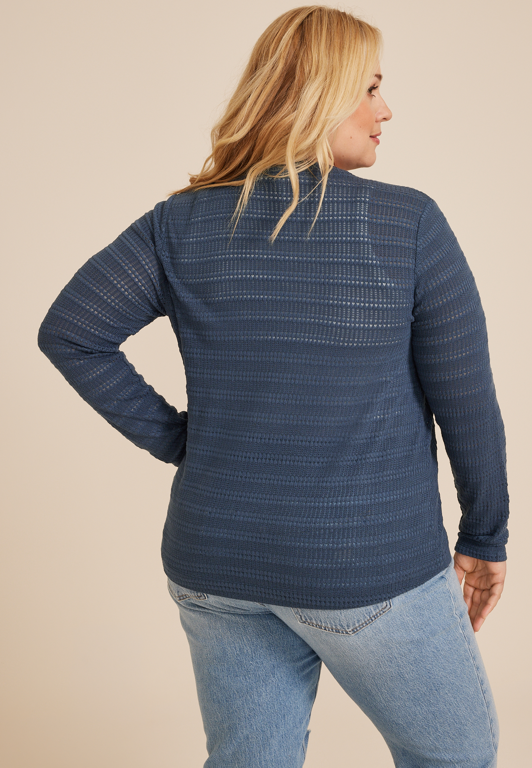Plus Textured Cardigan