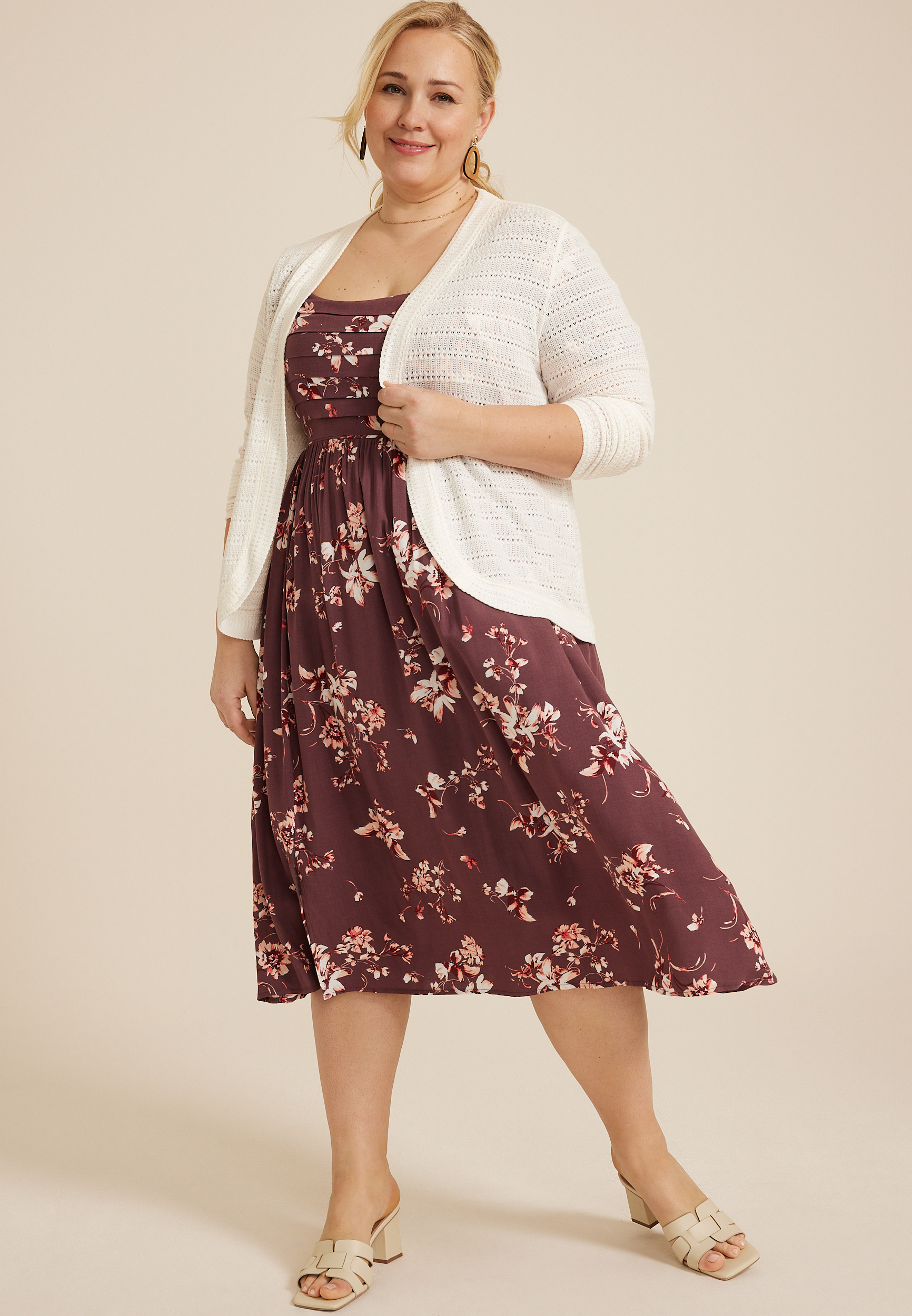 Plus Size Textured Cardigan, C4673, large
