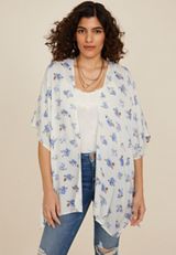 Floral Clip Dot Kimono, WHITE COMBO, small