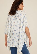 Floral Clip Dot Kimono, WHITE COMBO, small