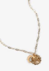 Gold Zodiac Coin Pendant Necklace, C6636, small