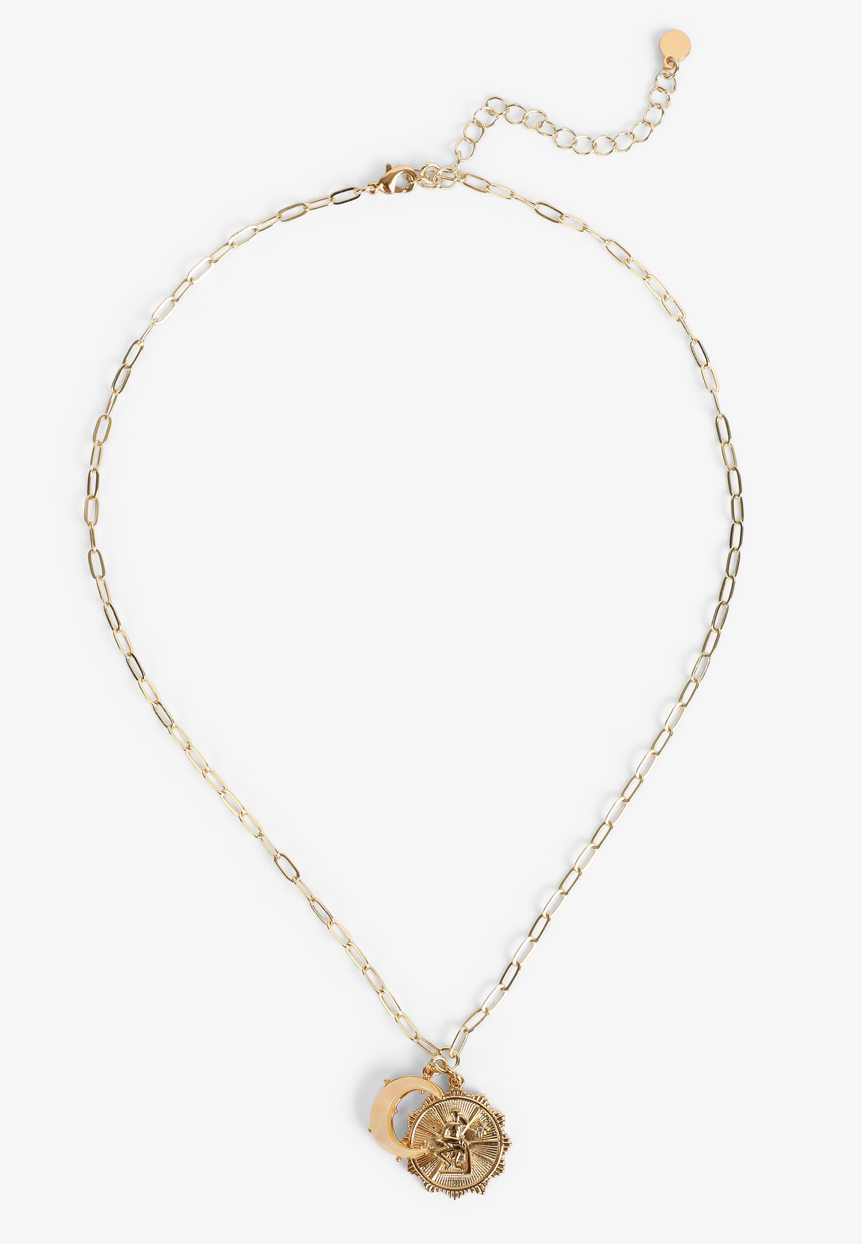 Gold Zodiac Coin Pendant Necklace