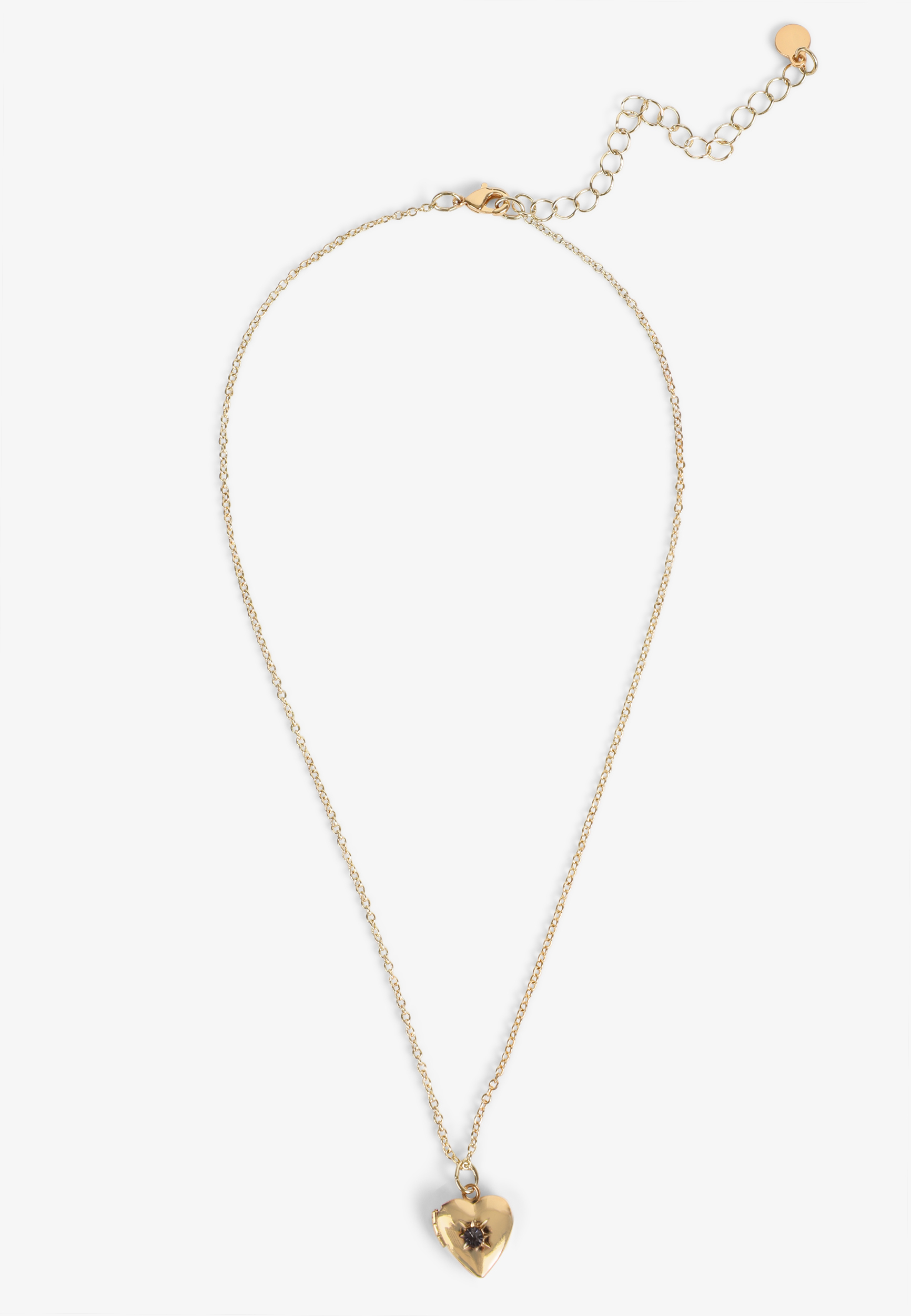 Gold Birthstone Heart Locket Pendant Necklace, C725, large
