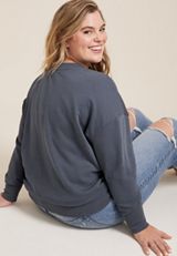 Plus Size Crochet Hope Relaxed Fit Sweatshirt, C1505, small