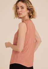 Effortless Ruched Shimmer Tank Top, , small