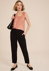 Effortless Ruched Shimmer Tank Top, , small