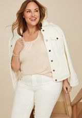 Plus Size Effortless Ruched Shimmer Tank Top, OATMEAL, small