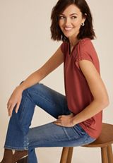 Braided Trim Dolman Tee, C9347, small