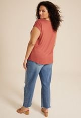 Plus Size Braided Trim Dolman Tee, C9347, small