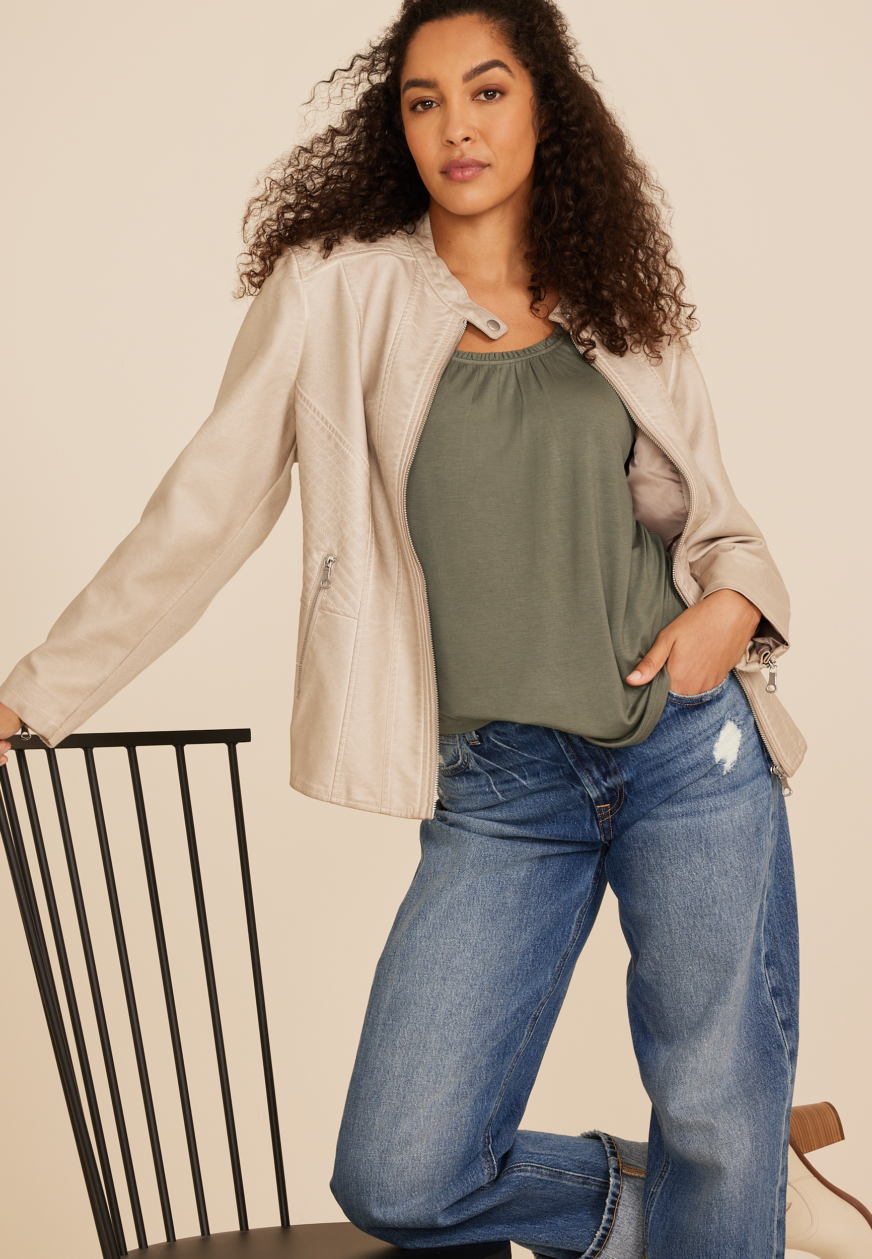 Effortless Ruched Tank Top, DUSTY OLIVE, large