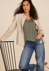 Effortless Ruched Tank Top, DUSTY OLIVE, small