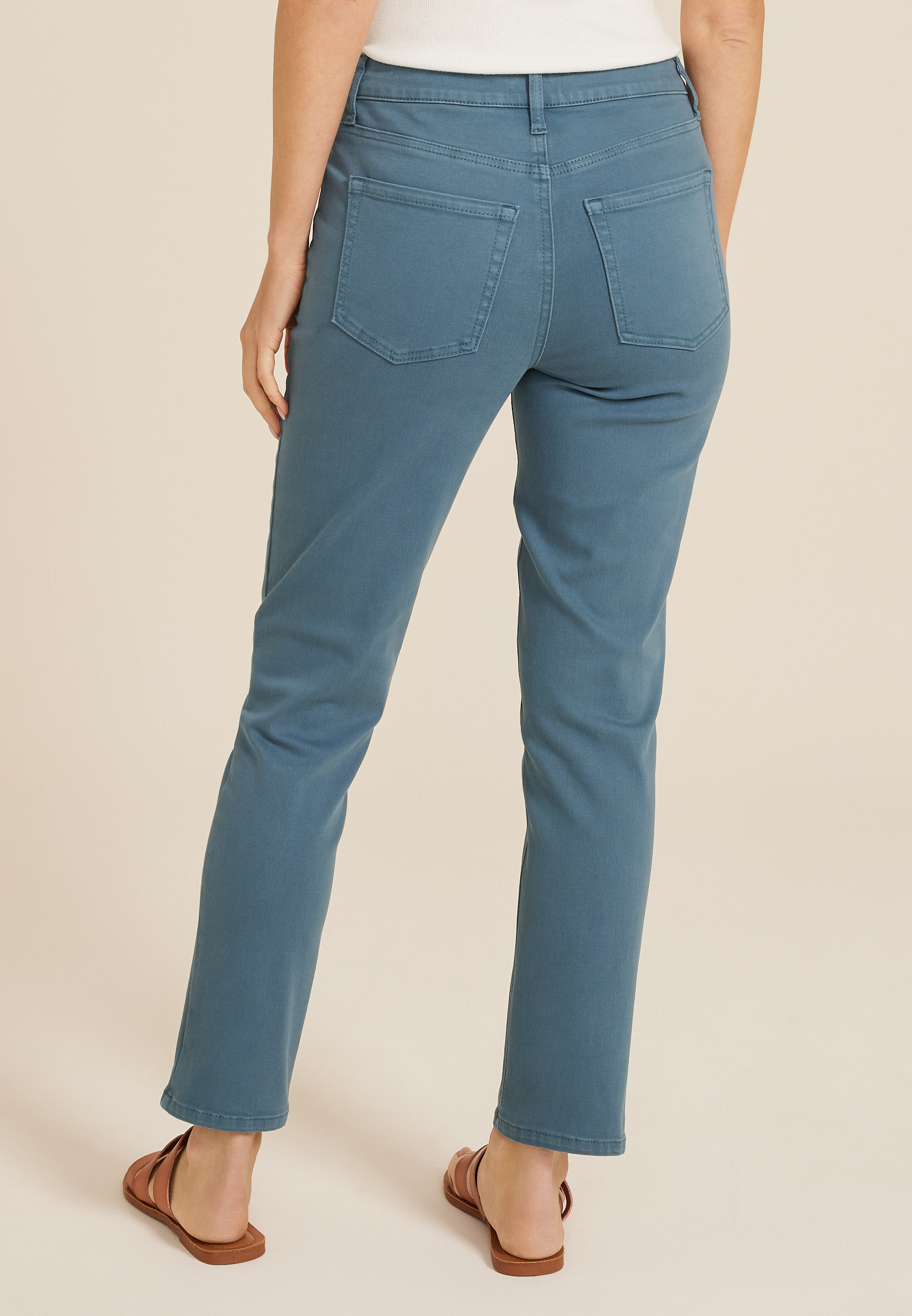 m jeans by maurices&trade; High Rise Color Slim Straight Ankle Jean, , large