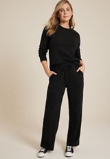 Cloud Scuba Knit Wide Leg Sweatpant, C106, small