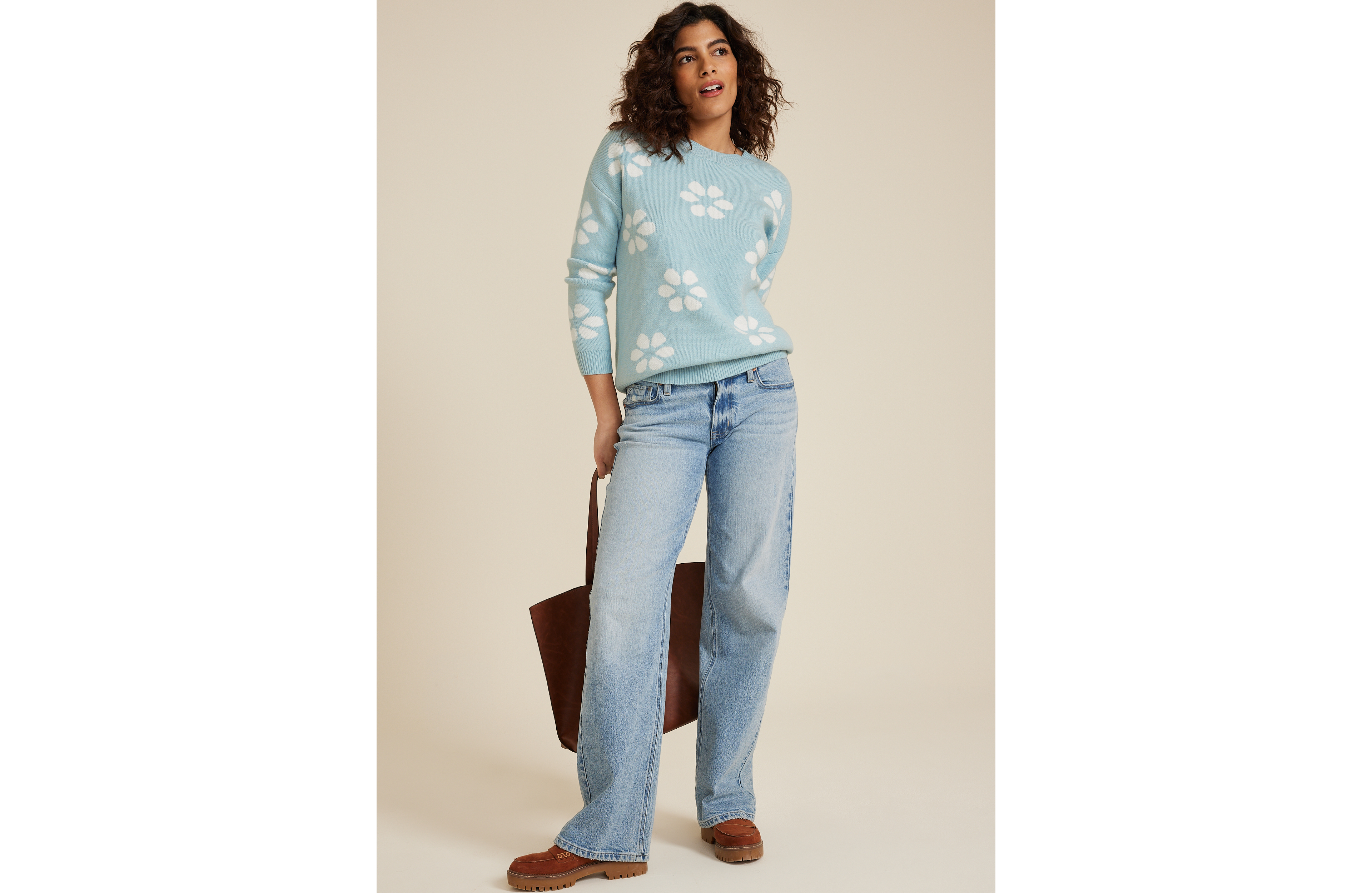Floral Crew Neck Sweater