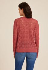 Open Knit V Neck Sweater, C9347, small