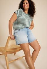 Plus Size m jeans by maurices&trade; High Rise Ripped 5in Short, , small