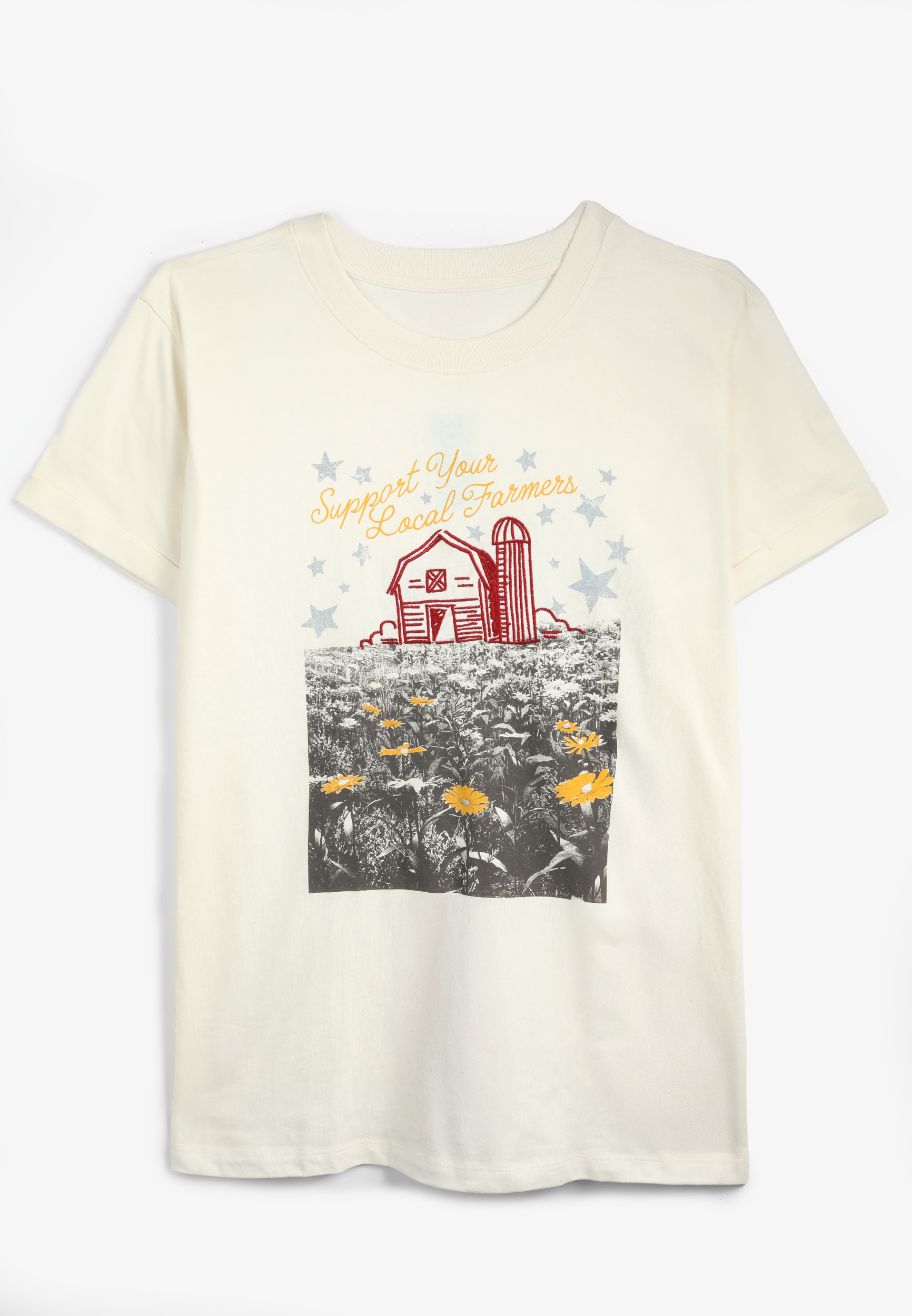 Support Your Local Farmers Oversized Fit Graphic Tee, , large