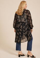 Plus Size Hay Leaf Kimono, C1756, small