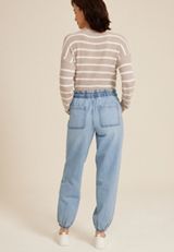 Soft Light Denim Mid Rise Ankle Jogger, C2806, small
