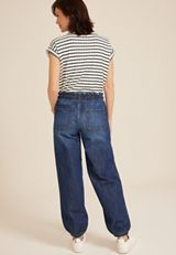 Soft Dark Denim Mid Rise Ankle Jogger, DARK SANDBLAST, small