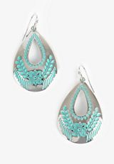 Silver Western Teardrop Earrings, C104, small